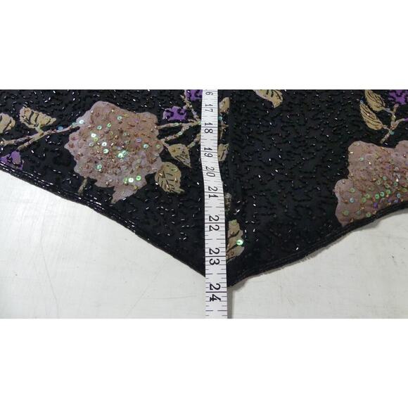 Sean Collection Silk Sequin Top LARGE Women's Glam Country Club Yacht Gala - Picture 12 of 13